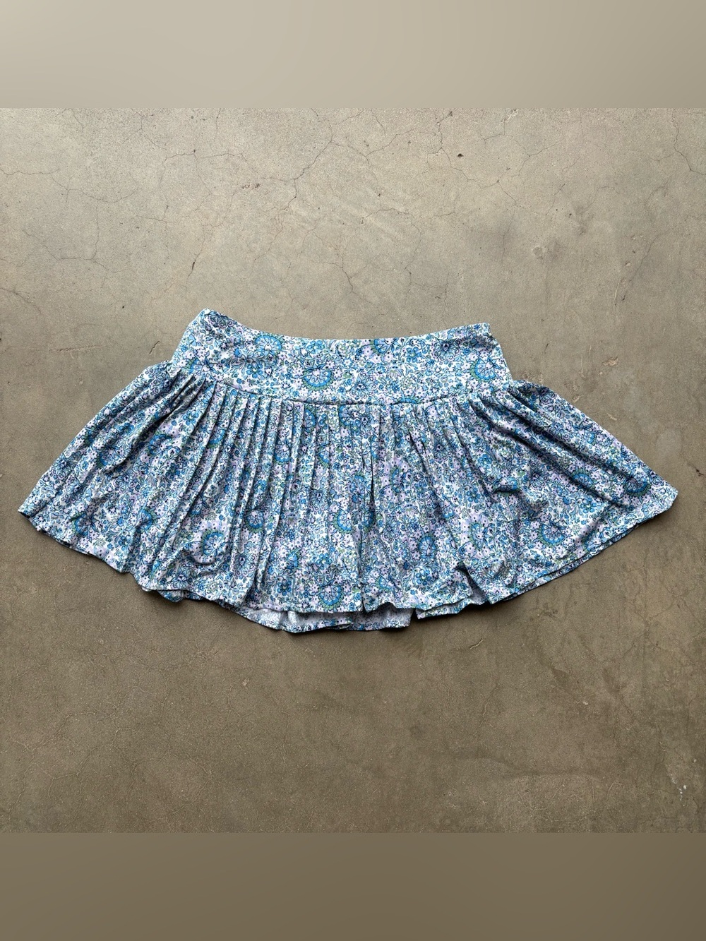 Laura Ashley Blue Ditsy Floral Circle Mini Skort Size Medium Pastel